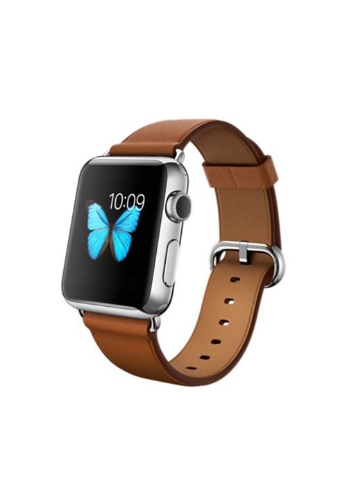 Apple Watch Series 2 42mm Stainless Steel Case with Saddle Brown Classic Buckle Band (MNPV2)