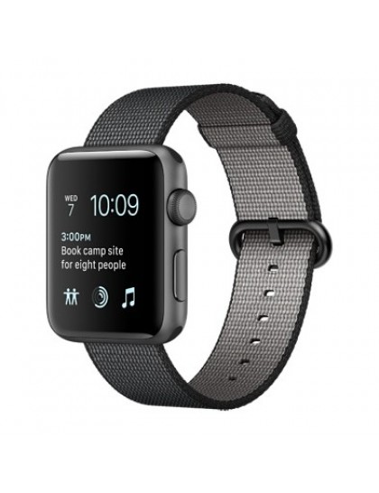 Apple Watch Series 2 42mm Space Gray Aluminum Woven Nylon Black (145–215mm)(MP072)